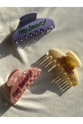 HEY BEAUTY Big Crystal Hey,Beauty! clip in Pink Ροζ Κλάμερ