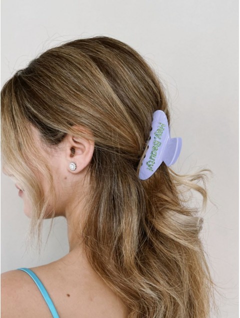 HEY BEAUTY Big Crystal Hey,Beauty! clip in Purple Μωβ Κλάμερ