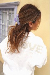 HEY BEAUTY Big Crystal Hey,Beauty! clip in Purple