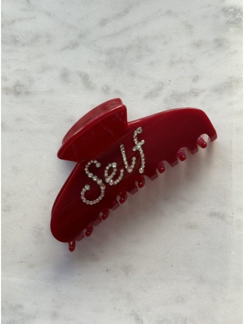 HEY BEAUTY Big Crystal Self Love in Glossy Red Κόκκινο Κλάμερ