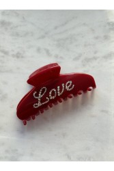 HEY BEAUTY Big Crystal Self Love in Glossy Red Κόκκινο Κλάμερ
