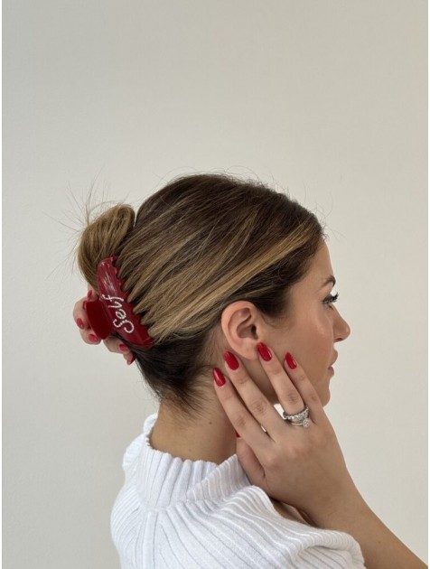 HEY BEAUTY Big Crystal Self Love in Glossy Red Κόκκινο Κλάμερ