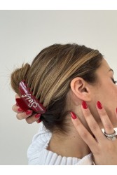 HEY BEAUTY Big Crystal Self Love in Glossy Red Κόκκινο Κλάμερ