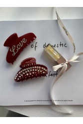 HEY BEAUTY Big Crystal Self Love in Glossy Red Κόκκινο Κλάμερ
