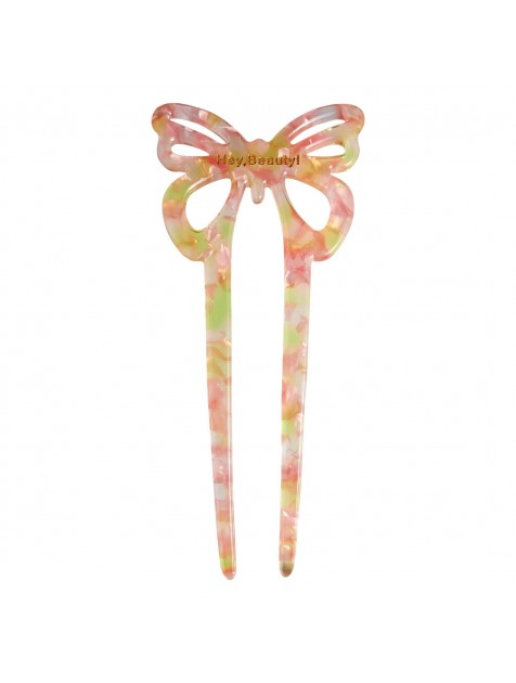 HEY BEAUTY Butterfly Pin in Pink Kiwi Καρφίτσα Πεταλούδας
