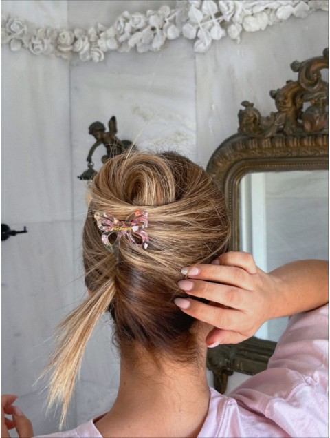 HEY BEAUTY Butterfly Pin in Pink Kiwi Καρφίτσα Πεταλούδας