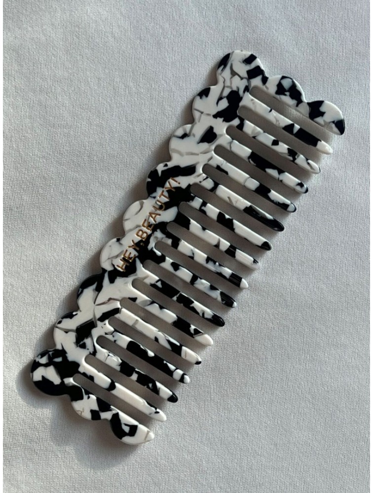 HEY BEAUTY Flower Comb in Black and White Χτενάκι Μαλλιών