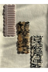 HEY BEAUTY Flower Comb in Light Brown Χτενάκι Μαλλιών