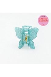 HEY BEAUTY Glowy Butterfly in Blue Μπλε Κλάμερ Πεταλούδα
