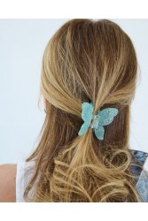 HEY BEAUTY Glowy Butterfly in Blue Μπλε Κλάμερ Πεταλούδα