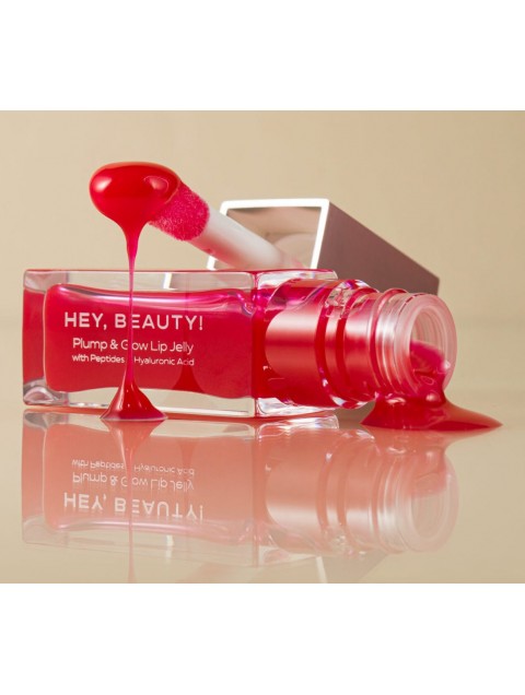 HEY BEAUTY Plump & Glow Lip Jelly in Cerise