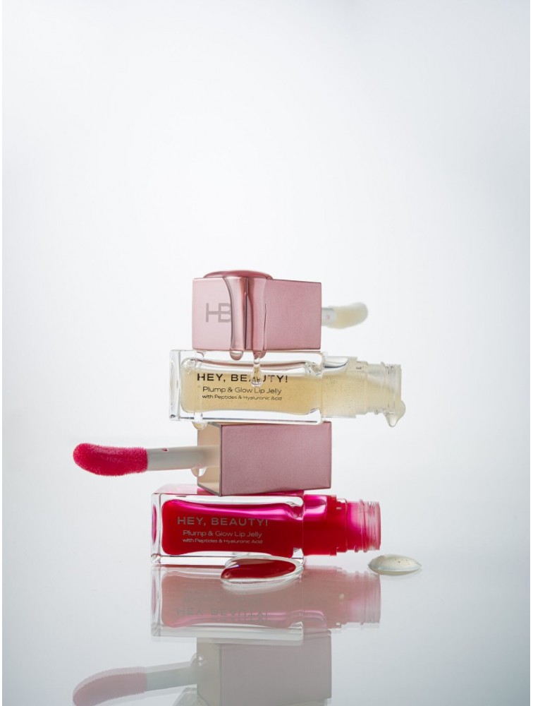 HEY BEAUTY Plump & Glow Lip Jelly in Cerise