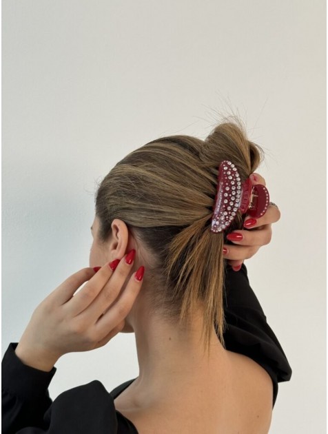 HEY BEAUTY The Ultra Glam Clip in Glossy Red Κόκκινο Κλάμερ