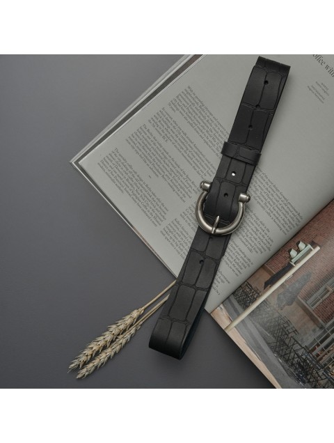 INDIVIDUAL "Footloose" Black leather belt