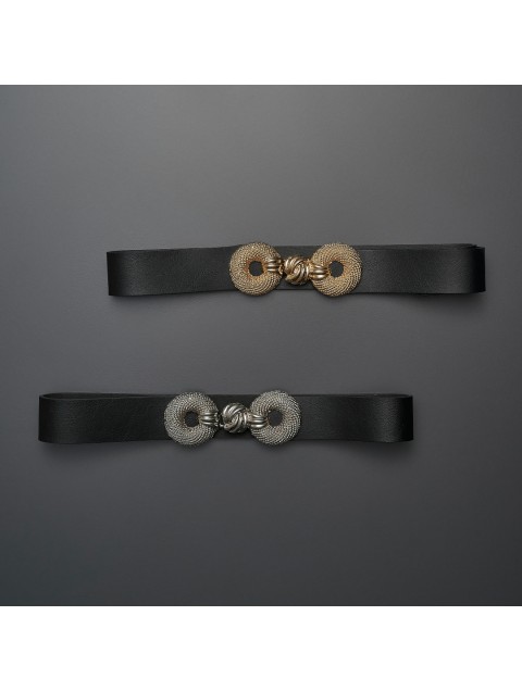 INDIVIDUAL "Trust" Black- Gold leather belt