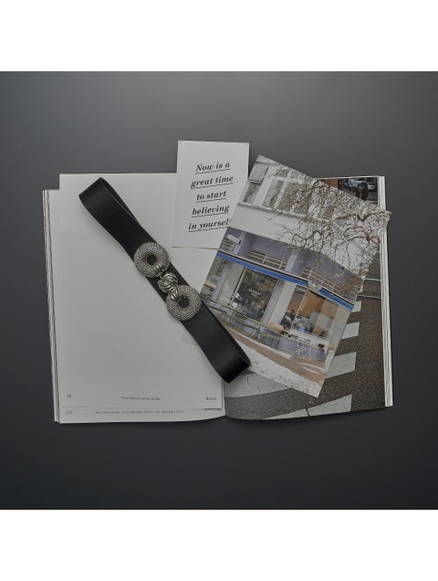 INDIVIDUAL "Trust" Black- Silver leather belt