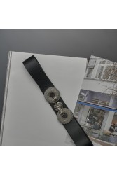 INDIVIDUAL "Trust" Μαύρη- Ασημί δερμάτινη ζώνη