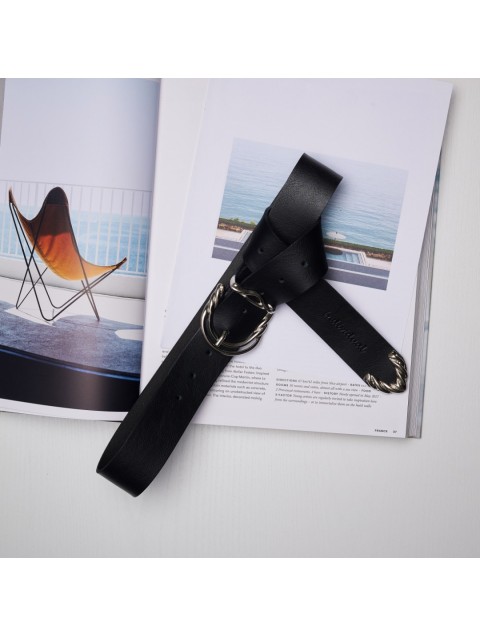 INDIVIDUAL The Rising Black Nickel Leather Women's Belt