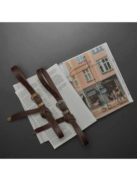 INDIVIDUAL "Sweet Lady" Brown- Silver leather belt