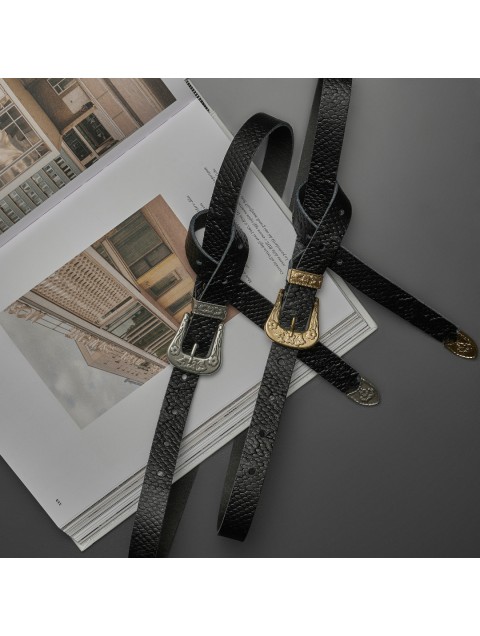 INDIVIDUAL "Sweet Lady" Black- Silver leather belt