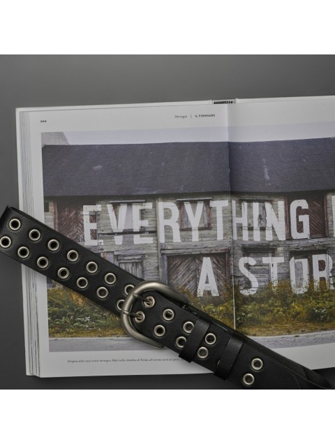 INDIVIDUAL "Black night" Black leather belt