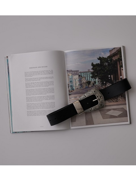 INDIVIDUAL "Mandy" Black leather belt