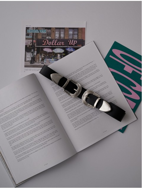 INDIVIDUAL "We go together" Black leather belt