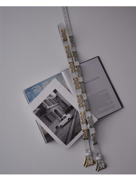 INDIVIDUAL "Supernaturally" White leather belt