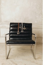 INDIVIDUAL Double Vision Καφέ δερμάτινη ζώνη με χρυσά μεταλλικά στοιχεία