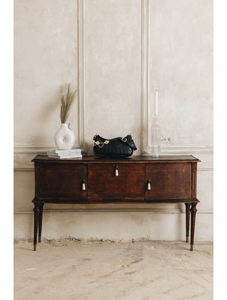 INDIVIDUAL Rushmere Black leather bag with metal elements