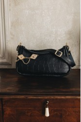 INDIVIDUAL Rushmere Black leather bag with metal elements