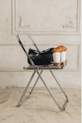 INDIVIDUAL Rushmere Black leather bag with metal elements