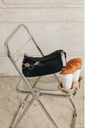 INDIVIDUAL Rushmere Black leather bag with metal elements