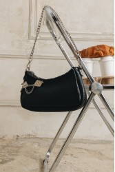 INDIVIDUAL Rushmere Black leather bag with metal elements