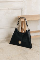 INDIVIDUAL To The Wilder Black leather women's shoulder bag with gold details