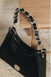 INDIVIDUAL To The Wilder Black leather women's shoulder bag with gold details
