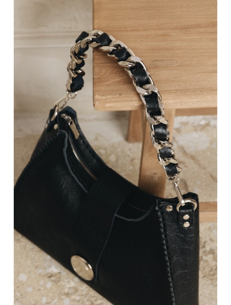 INDIVIDUAL To The Wilder Black leather women's shoulder bag with gold details