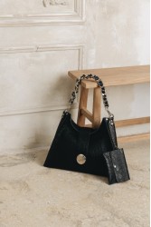 INDIVIDUAL To The Wilder Black leather women's shoulder bag with gold details