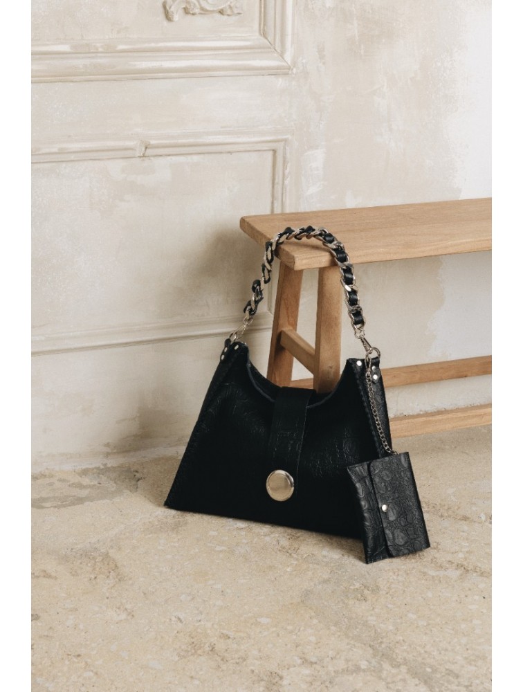 INDIVIDUAL To The Wilder Black leather women's shoulder bag with gold details