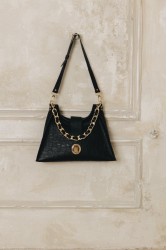 INDIVIDUAL To The Wilder Black leather women's shoulder bag with gold details