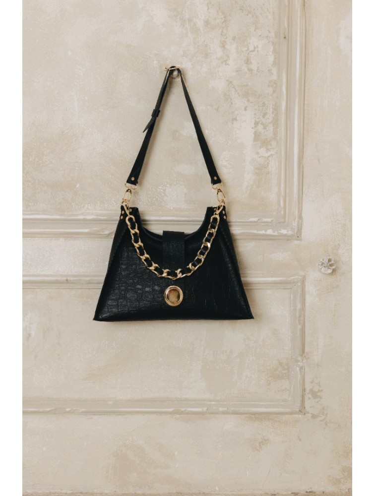 INDIVIDUAL To The Wilder Black leather women's shoulder bag with gold details