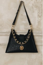 INDIVIDUAL To The Wilder Black leather women's shoulder bag with gold details