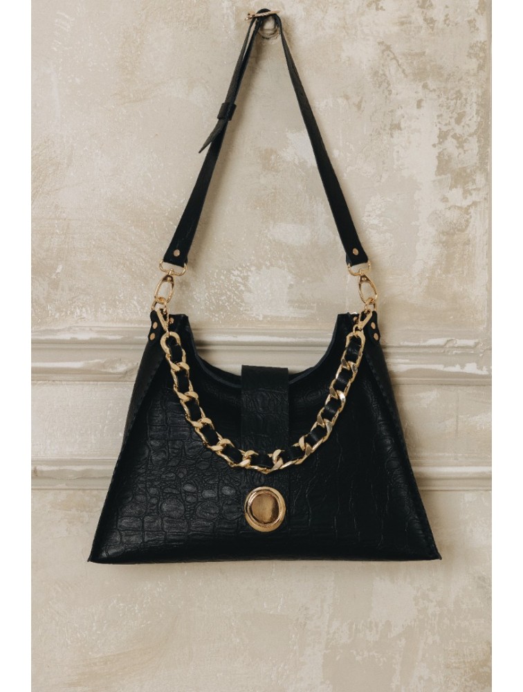 INDIVIDUAL To The Wilder Black leather women's shoulder bag with gold details