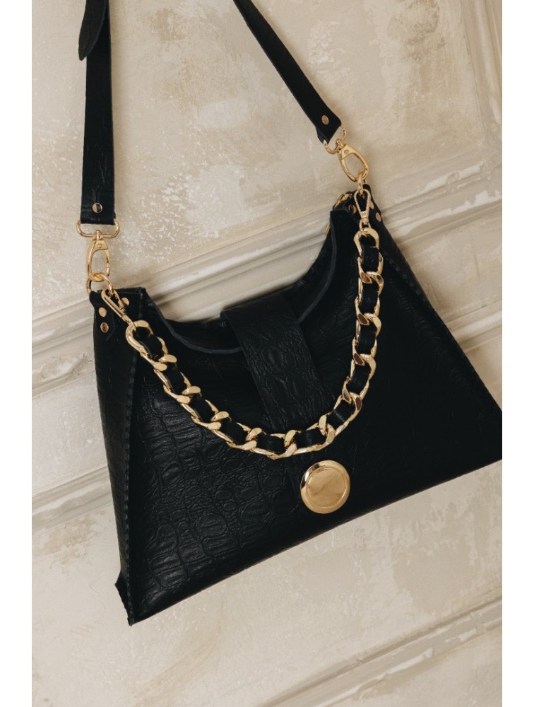 INDIVIDUAL To The Wilder Black leather women's shoulder bag with gold details