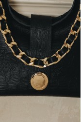 INDIVIDUAL To The Wilder Black leather women's shoulder bag with gold details