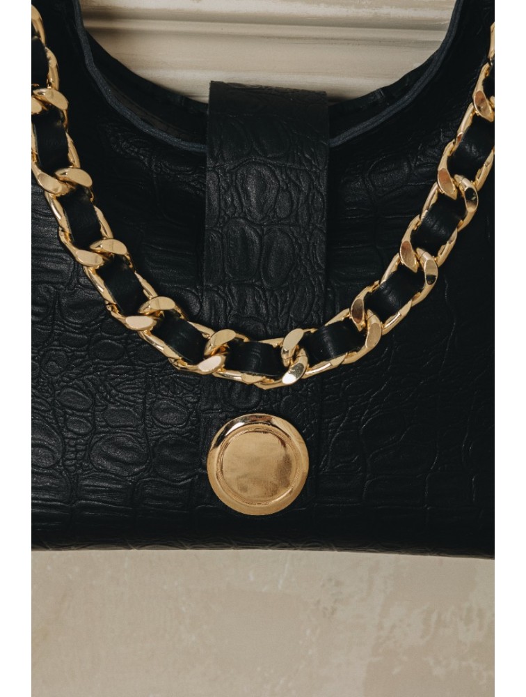 INDIVIDUAL To The Wilder Black leather women's shoulder bag with gold details