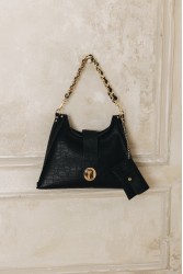 INDIVIDUAL To The Wilder Black leather women's shoulder bag with gold details