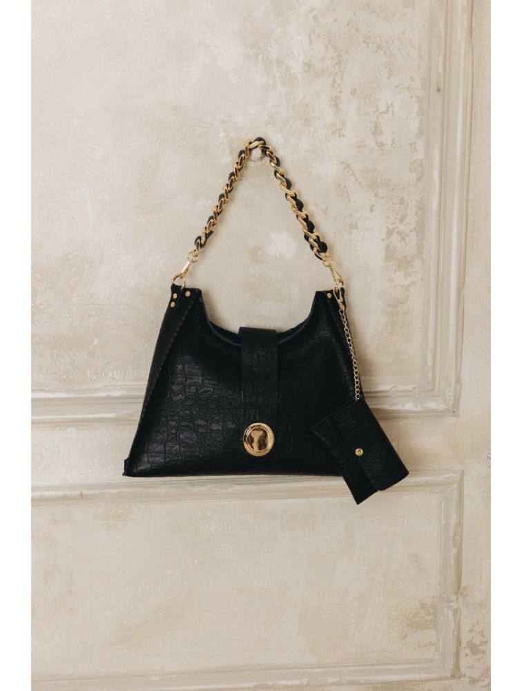 INDIVIDUAL To The Wilder Black leather women's shoulder bag with gold details