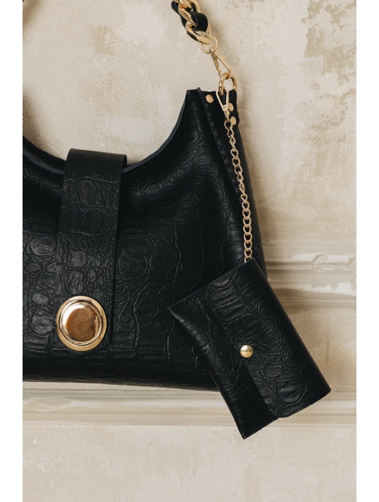 INDIVIDUAL To The Wilder Black leather women's shoulder bag with gold details