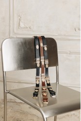 INDIVIDUAL Free Fallin Καφέ δερμάτινη ζώνη με μεταλλικά στοιχεία